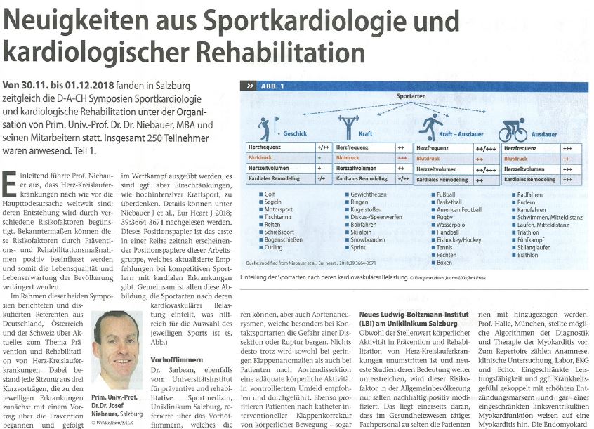 Neuigkeiten aus Sportkardiologie und kardiologischer Rehabilitation